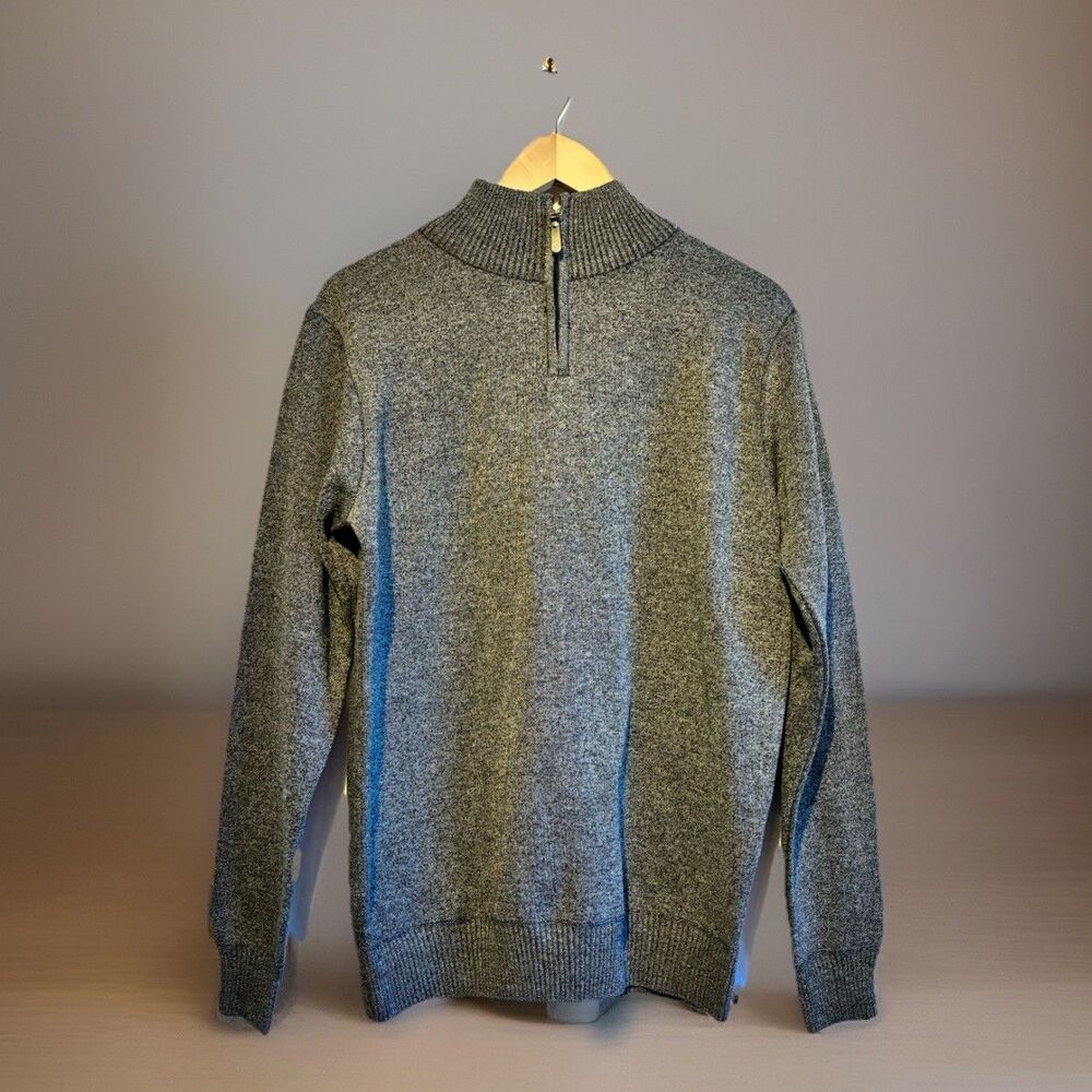 True Rock Men's 1/4 Zip  Knit Sweater Grey Long Sleeve Men's Size Large